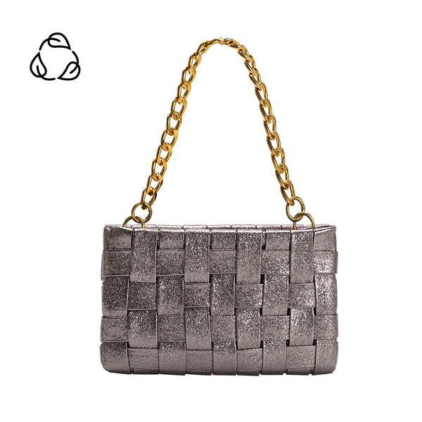 Melie Bianco Mimie Pewter Woven Crossbody Bag