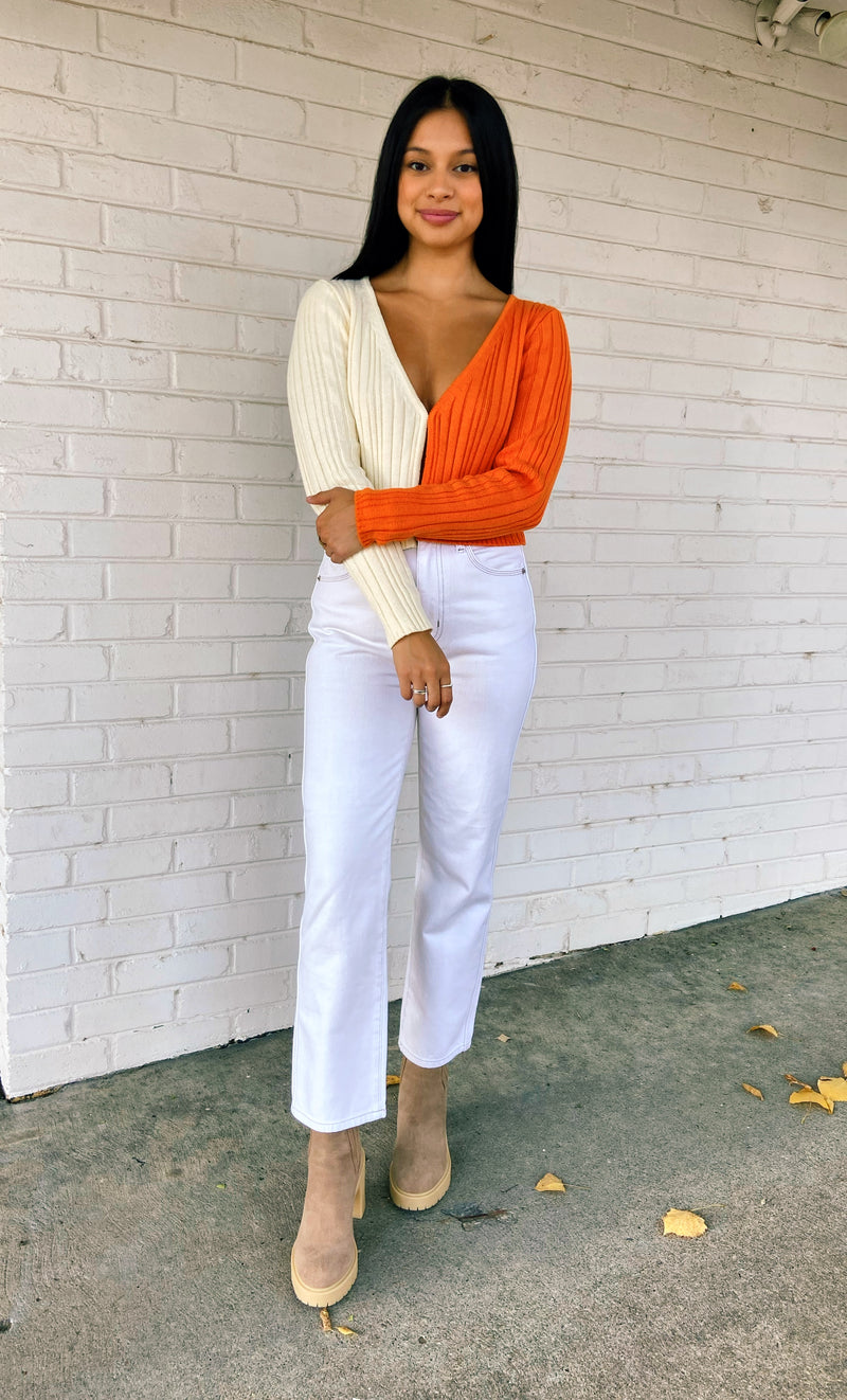 Carrot Knit Sweater Top