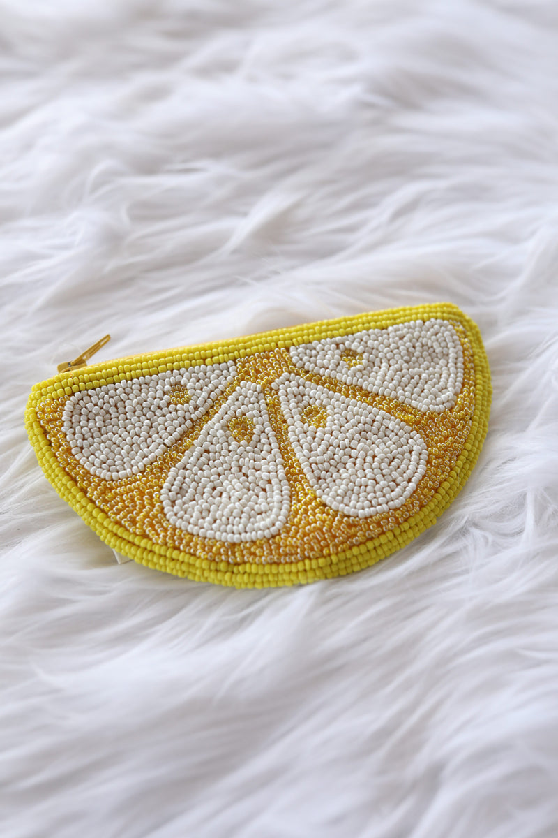 Lemon Wedge Beaded Coinpurse
