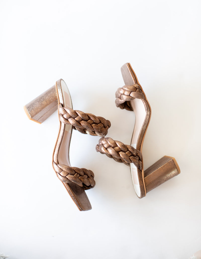 Dolce Vita Paily Heel in Bronze Metallic Stella Suede