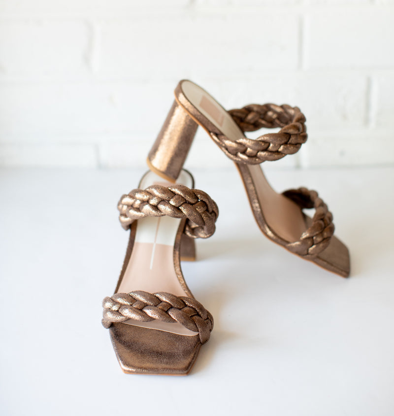 Dolce Vita Paily Heel in Bronze Metallic Stella Suede
