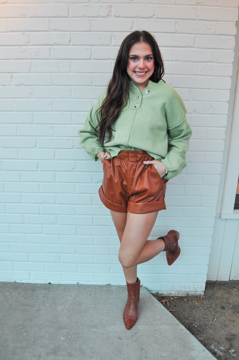 Happy Henley Sweater - Green