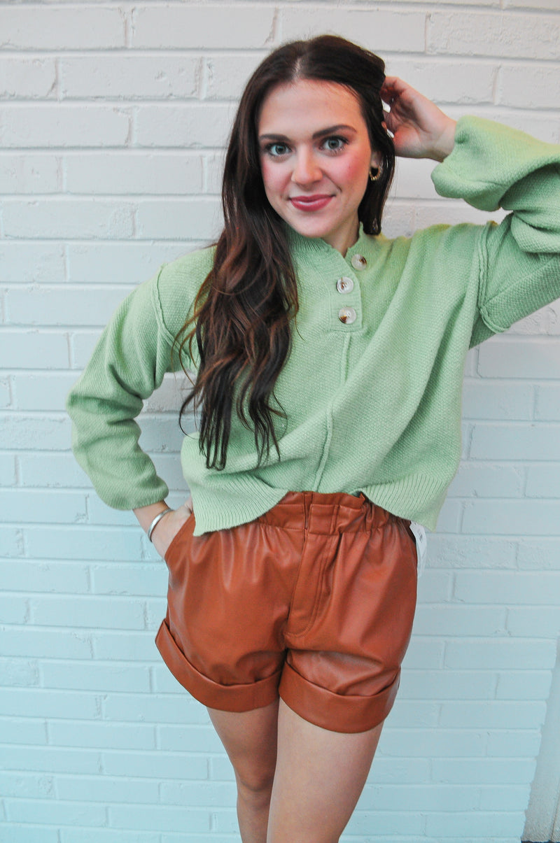 Happy Henley Sweater - Green