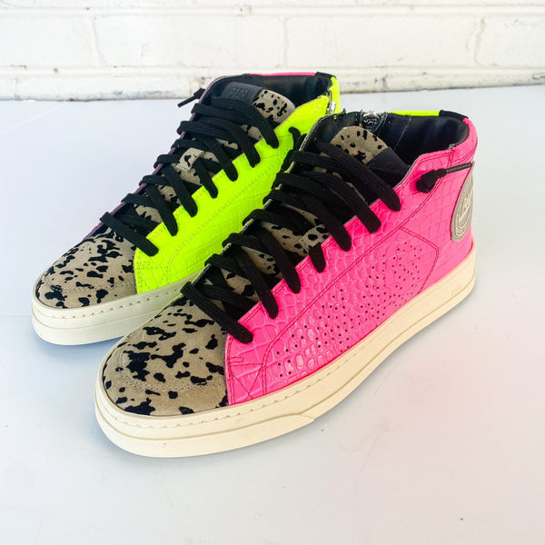 P448 Rocky Sneaker - Fluo Leopard