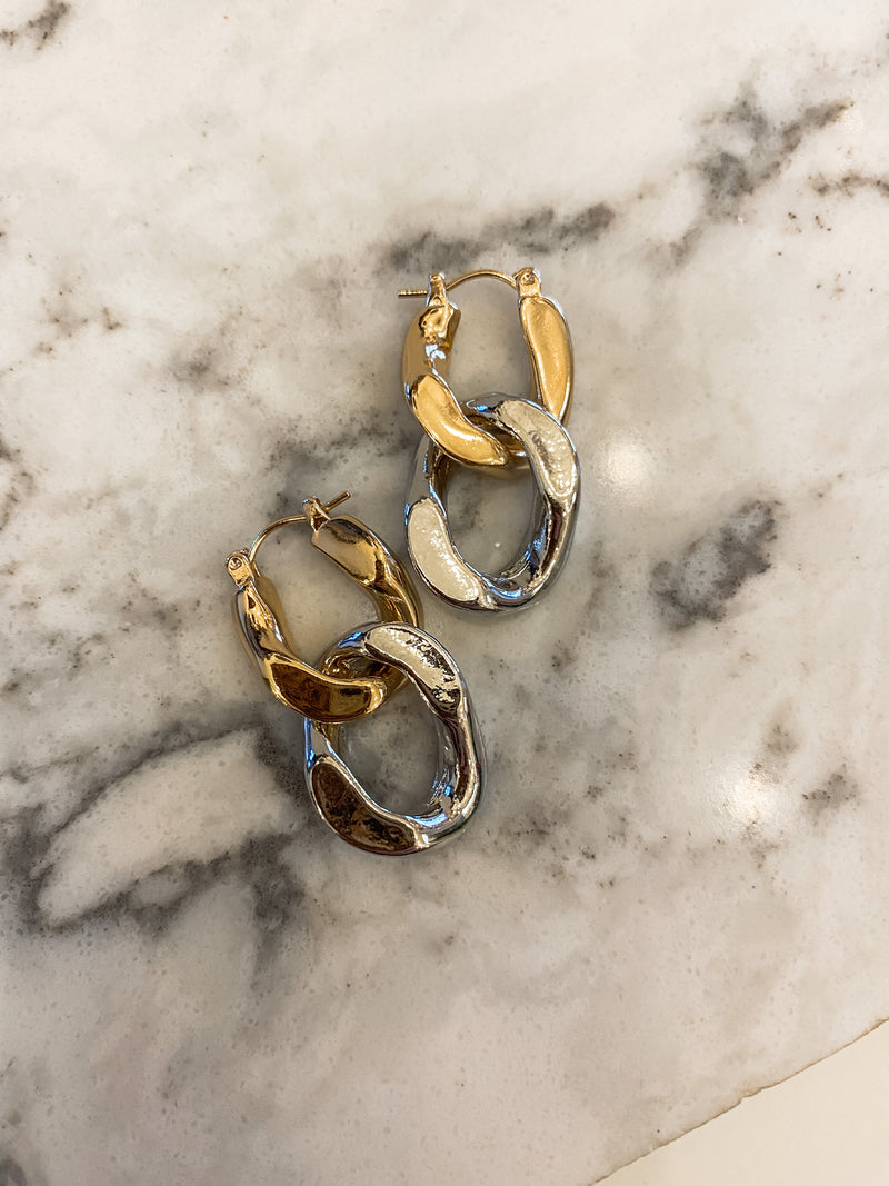 Mixed Metal Chain Earrings