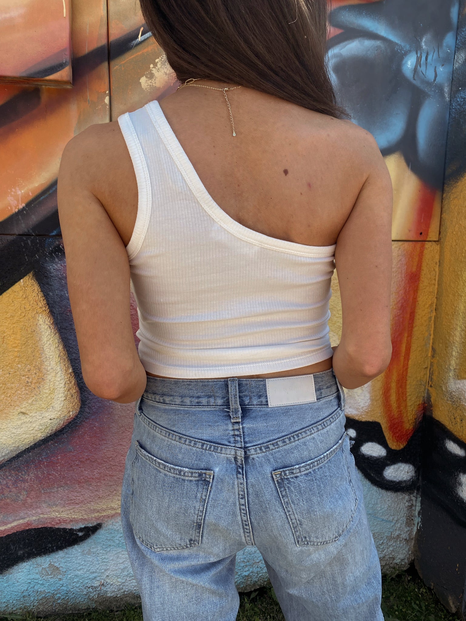 One Shoulder Crop - Off White