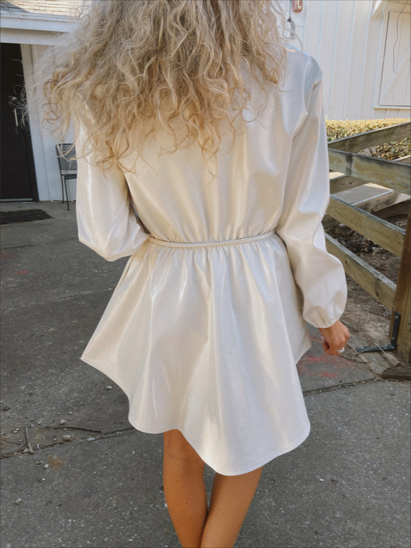 Buddylove Ariella Button Up Mini Dress - White