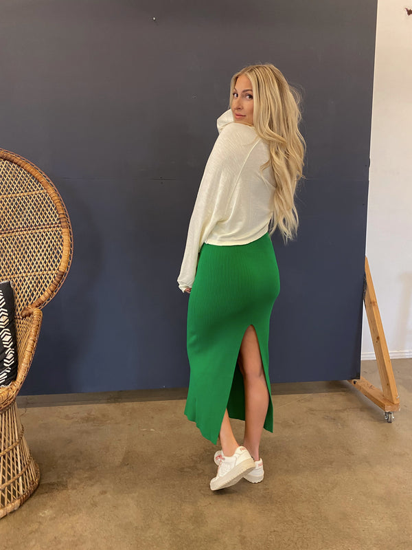 Gone Green Midi Skirt