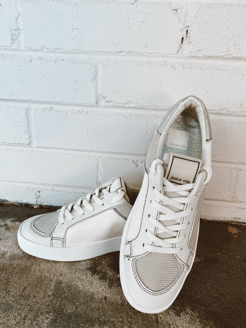 Dolce Vita Ledger Sneakers in Off White Leather