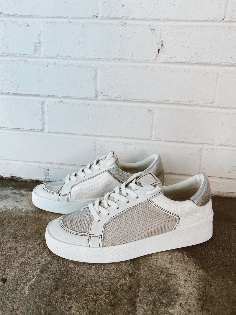 Dolce Vita Ledger Sneakers in Off White Leather
