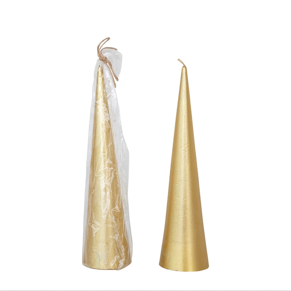 Gold Cone Tree Candles