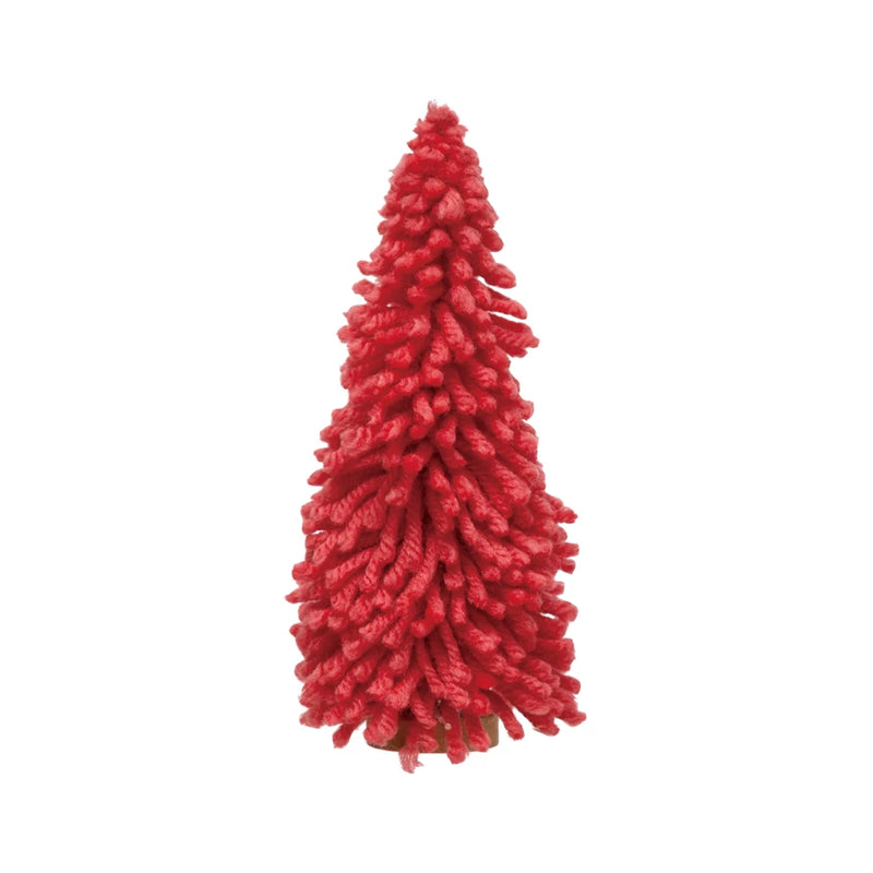 2-3/4" Round x 7-1/4"H Fabric Yarn Tree with Wood Base, Hot Pink